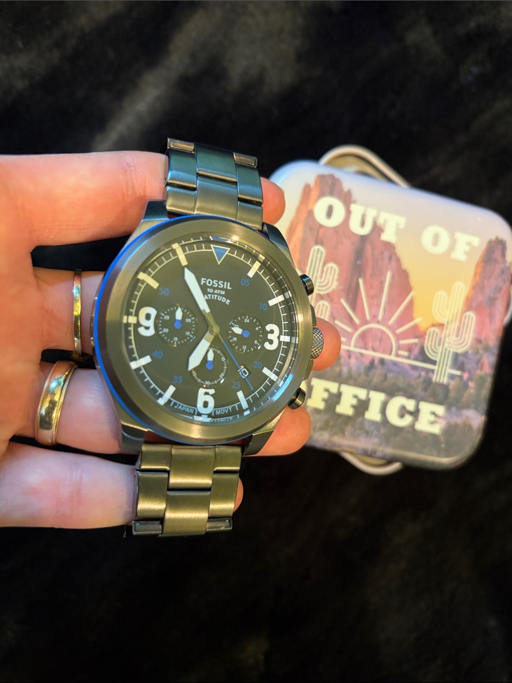 Fossil Men's Gunmetal Gray Chronograph Bracelet Watch